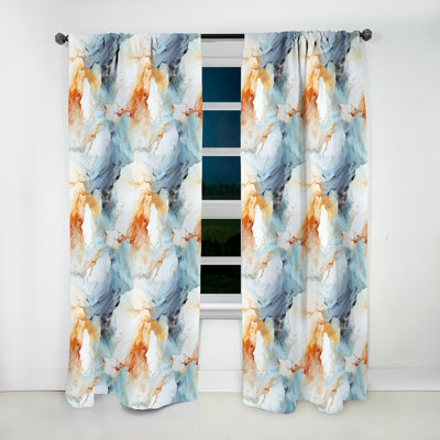 Vintage Reverie Marble Pattern II - Glam Velvet Curtain - Room Darkening - 1 Panel