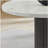 Valencia 54" Round White Faux Marble Dining Table with Gray PVC-Upholstered Pedestal Column & Gray Wood Base – Seats 6