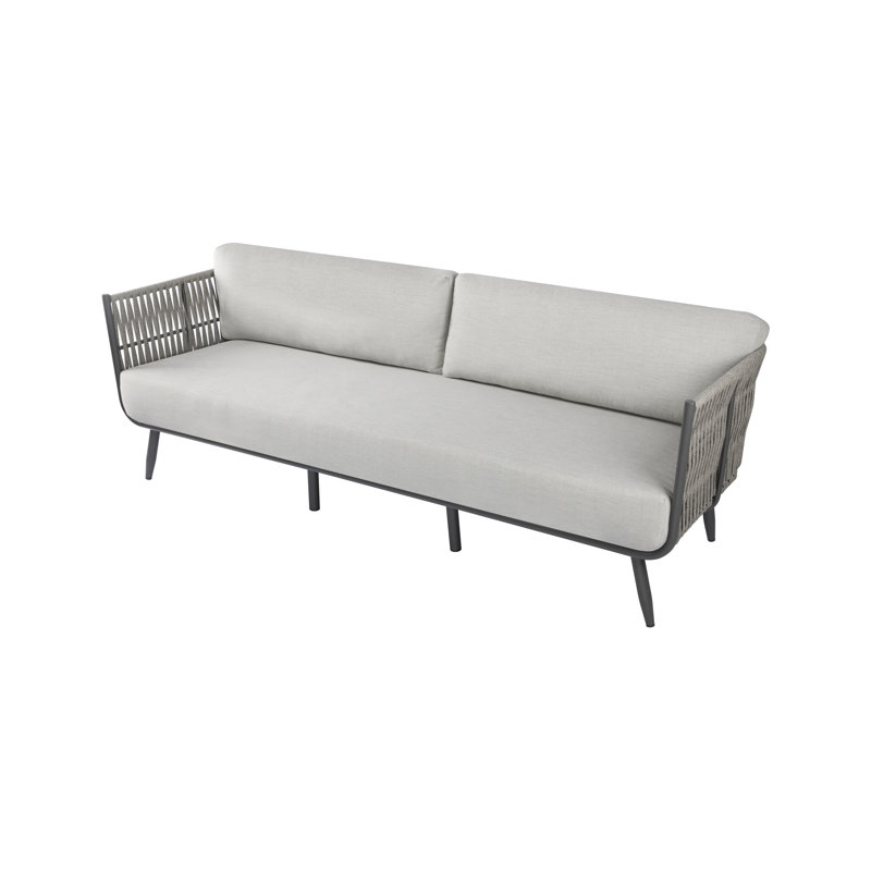 Milano 88.6" Powder-Coated Aluminum Patio Sofa with Sunbrella® Cushions, Commercial Grade