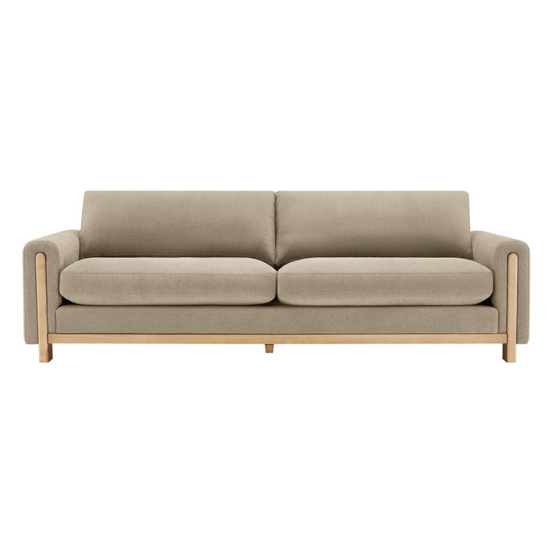 Adika 99.2" Upholstered Sofa, Capri Wicker Performance Chenille