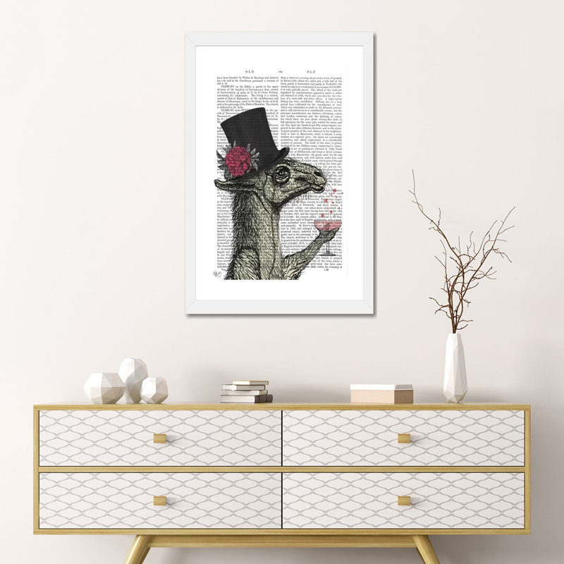 «Llama Lush I» par Fab Funky - impression d'art graphique, H 24 po x l 16 po x P 1 po, Papier encadré blanc, Blanc
