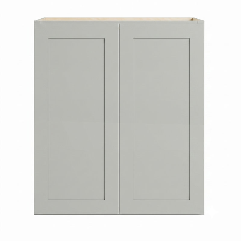 Armoire murale moderne de style Shaker, structure en bouleau massif, caisson en contreplaqué plaqué bouleau, fini mat doux à base d'eau, étagère réglable, plusieurs largeurs (9" à 39")