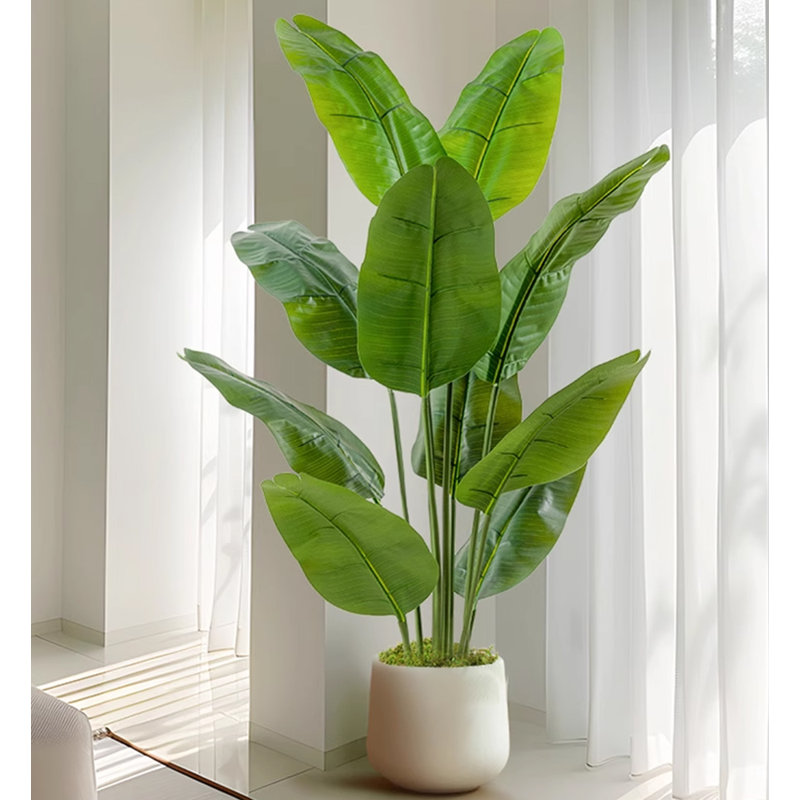 Simulation de banane grande plante verte, H 62,99 po x l 35,43 po x P 35,43 po