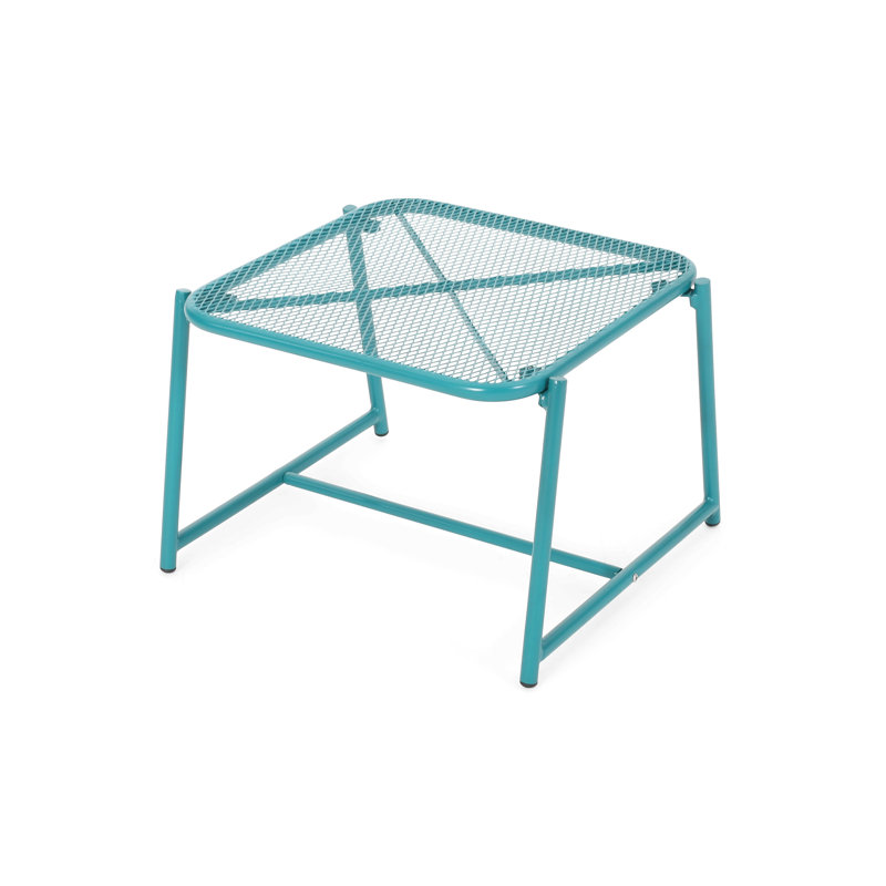 KINCAID Outdoor Mesh Top Side Table, Durable and Weather-Resistant for Modern Backyard Comfort, 13.25" H x 19.5" W x 18" D