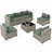 7 Piece Patio Conversation Set with Coffee Table and Cushions-1107576649