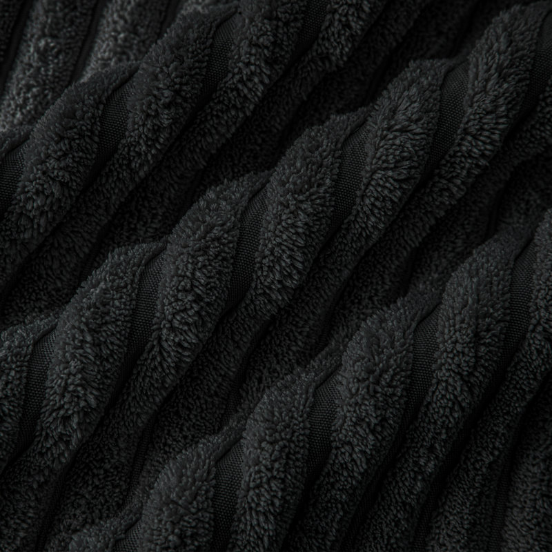 80" Black Giant 3 In 1 Convertible Bean Bag Chair With Pillow, Black Corduroy, 80"W x 59"D