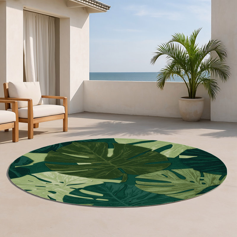Tapis vert d'intérieur et d'extérieur Botanical, Rond 5 pi
