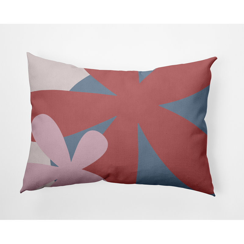 Abstract Reversible Throw Pillow, Pink