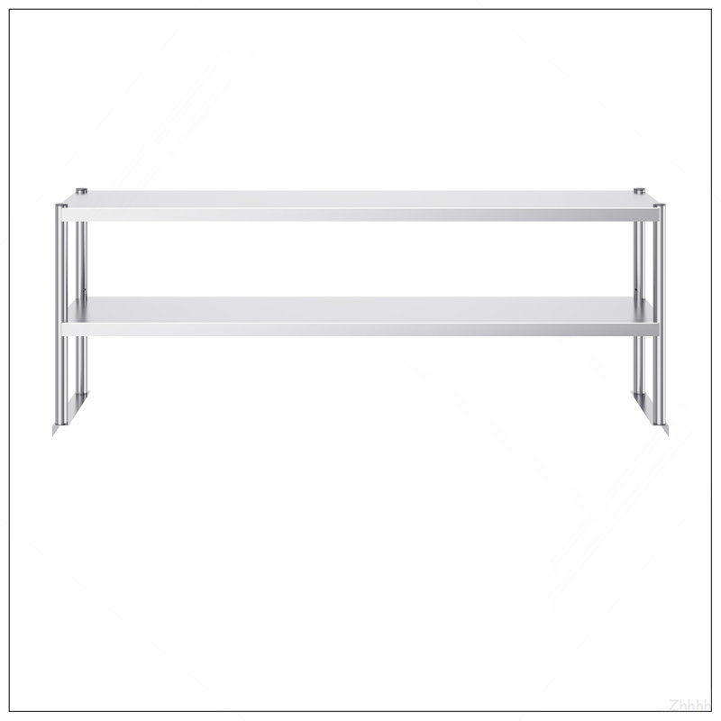 Double surdimensionnée, double surdimensionnée en acier inoxydable, surdimensionnée à deux niveaux de 12 po x 72 po, table de préparation réglable en hauteur pour cuisine, restaurant et atelier