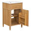 Meuble-lavabo en bois 20 po avec lavabo, pieds en bois massif, tablette réglable, tiroir inclinable et design moderne pour les petits espaces