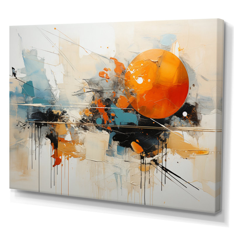 Teal Orange Bold Energy III - Dams, impressions sur toile, H 16 po x l 32 po x P 1 po, Toile tendue