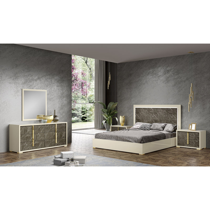 Fateemah 24'' W Nightstand, Brown/Cream