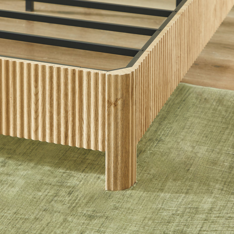 Lits en bois de chêne durable, structure en fer forgé pleine grandeur de style campagne