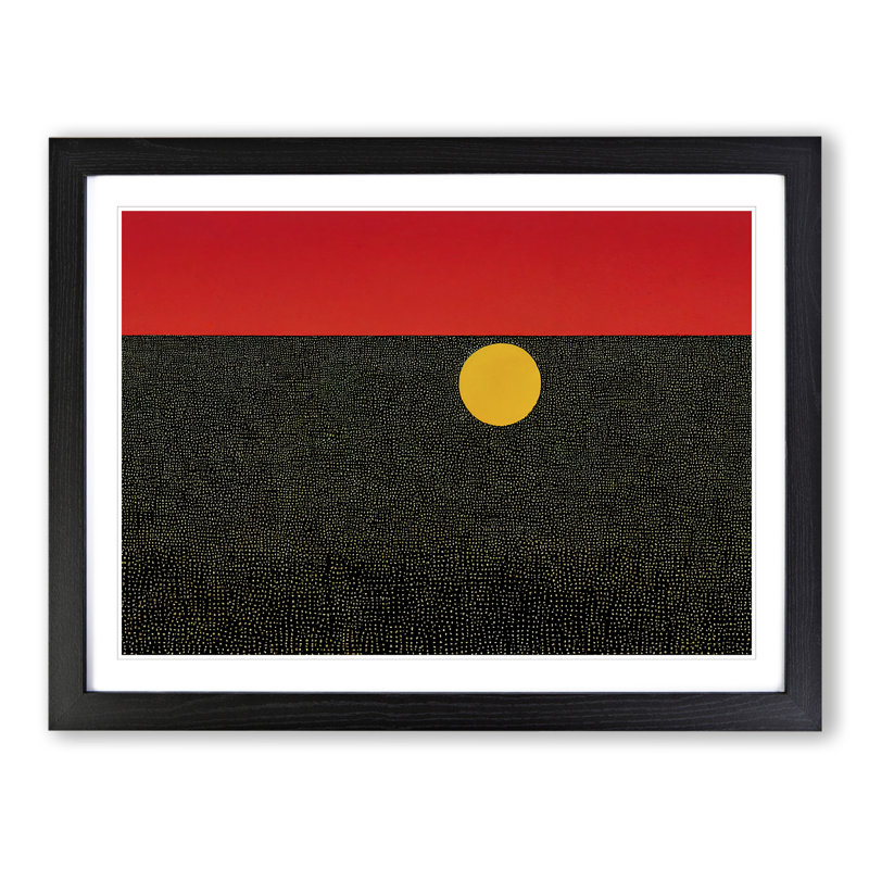 Abstract Sunset Sun Vol.9 - Framed Print, Black, 46cm H x 64cm W x 2cm D