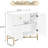 Modern White 2 - Door Accent Cabinet With Tapered Metal Feet, Straight Lines, Raised Diamond Pattern, Elegant Brass Legs, Adjustable Pegs, Fast Build, Adds Storage To Any Room Locker Smooth Surface