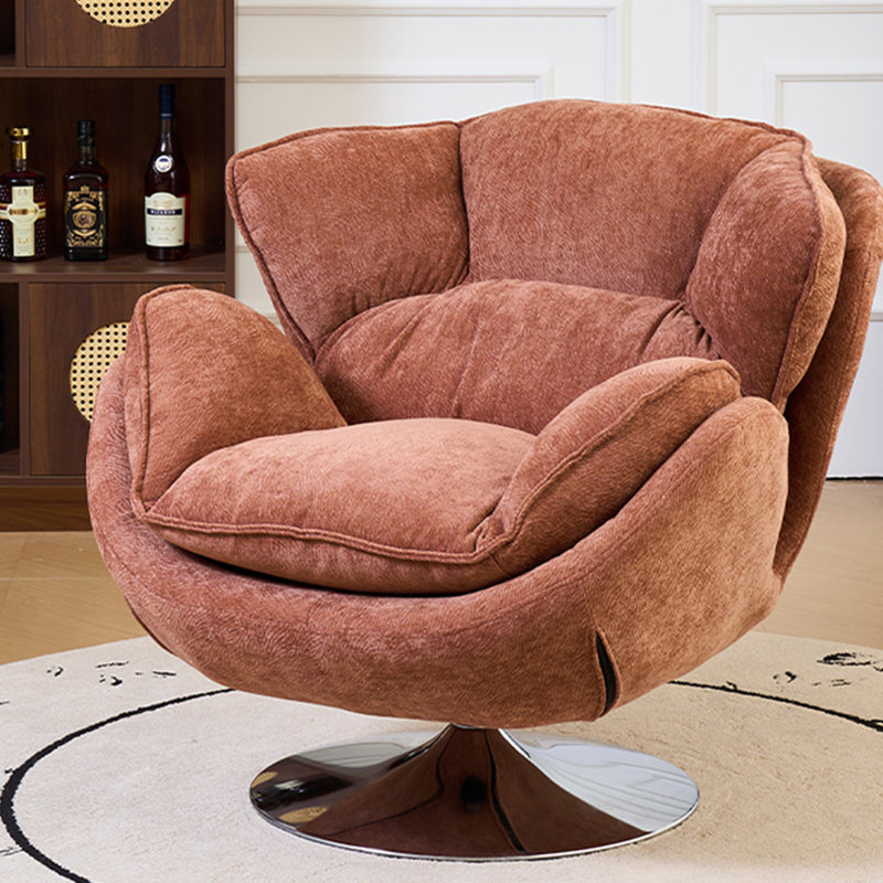 Modern leisure rotating chair, Red Brown