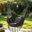 Garden Hanging Black Canvas Hammock Swing Chair