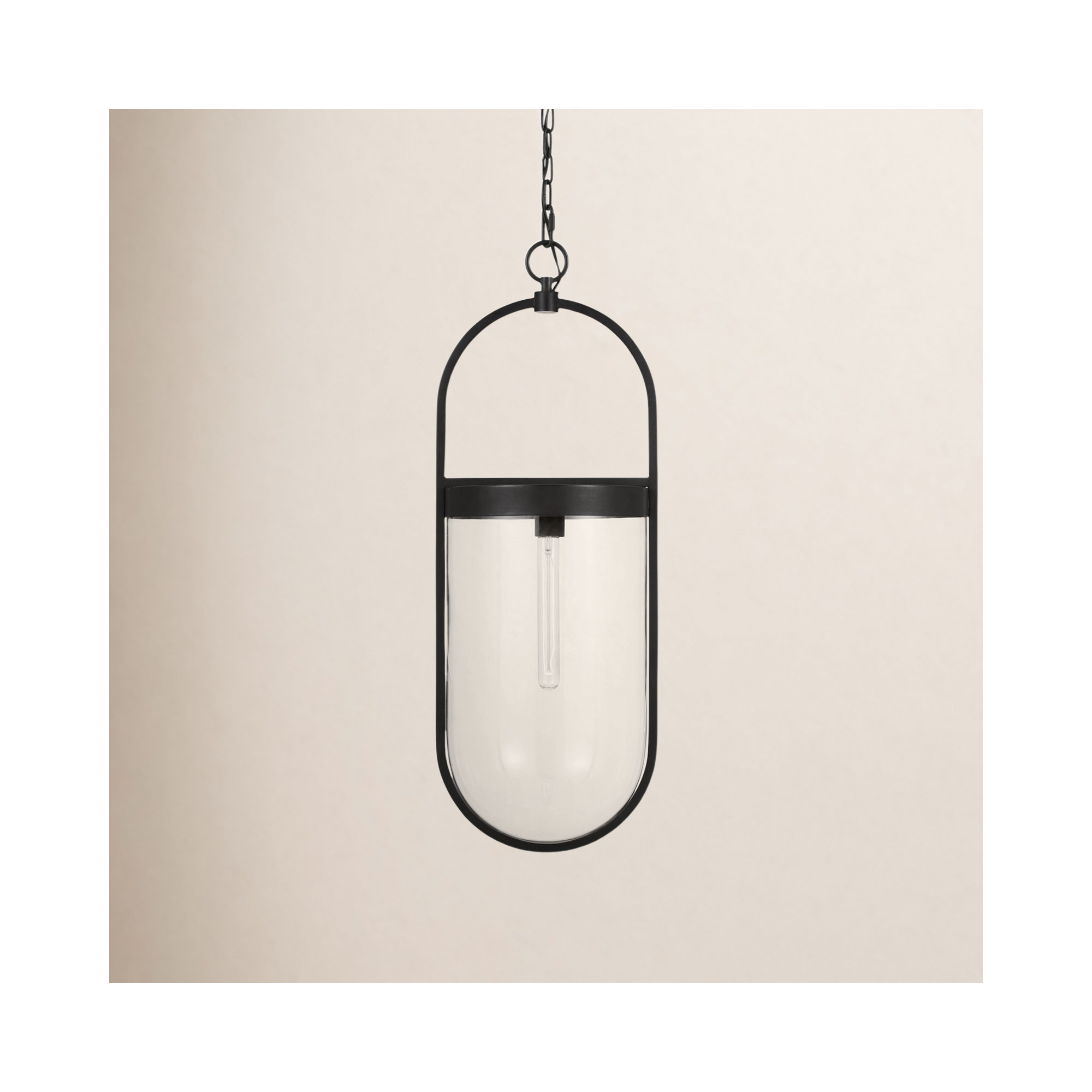 Single Light Glass Dimmable Pendant, 31.125" H x 10.75" W x 11.5" D, Aged Iron
