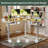 Adjustable L-Shaped Metal Base Writing Desk with Power Outlet-343860900
