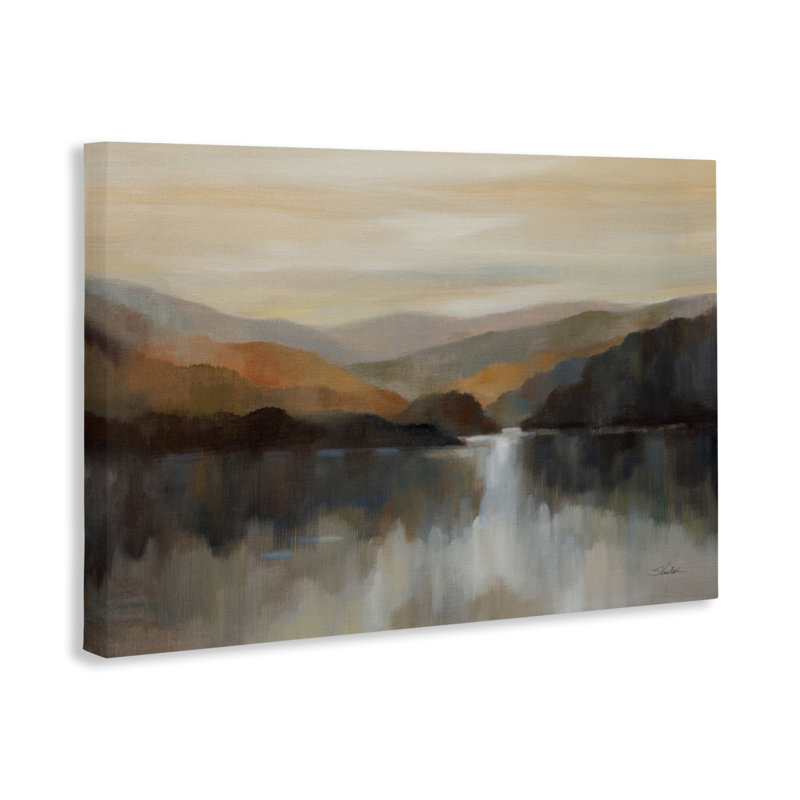 Toile abstraite à la montagne Autumn Glow, conception de Silvia Vassileva, H 16 po x l 24 po