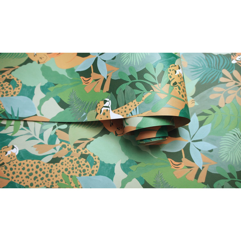 Freidin 53cm x 10.5cm Matte Wallpaper Roll, Green
