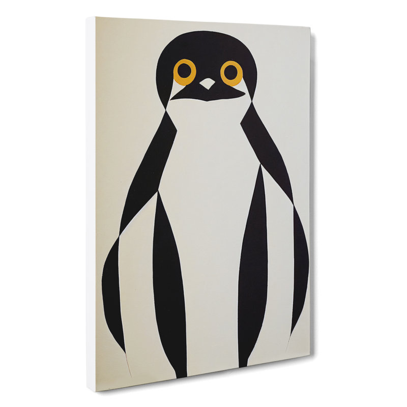 XV1022-3458X Penguin Abstract Art No.2 - Print, Wrapped Canvas, No Matte, 50cm H x 35cm W x 3cm D