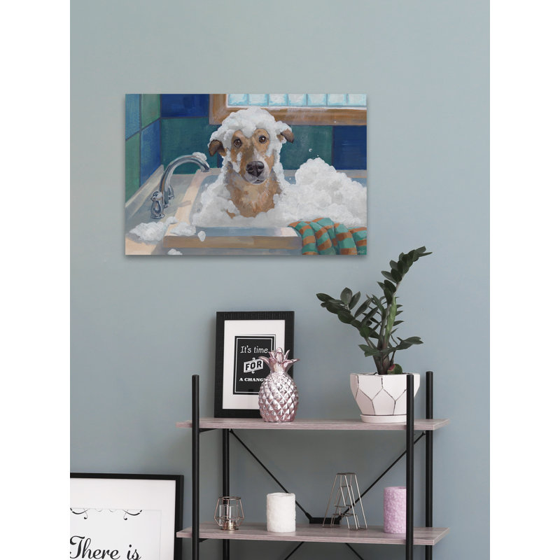 Wash Wash Your Trouble - reproduction d'art sur toile tendue, H 24 po x l 36 po x 1,5 po
