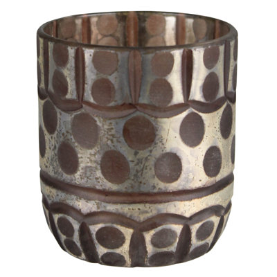 Votive en verre gravé à l'eau-forte