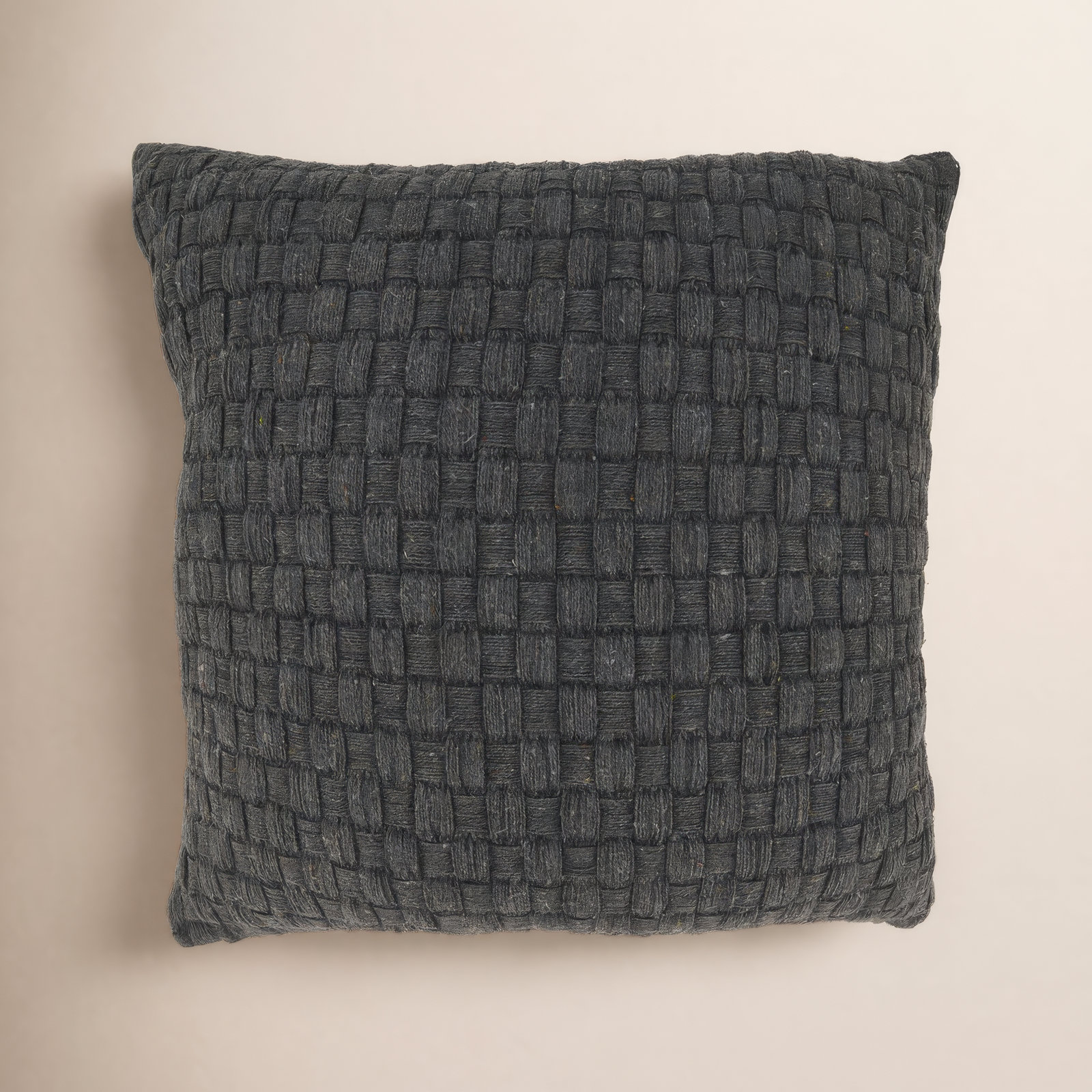 Textured Waffle Weave Pillow Cover, Gray, No Insert