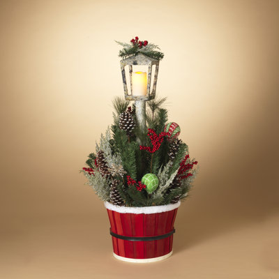 Nesting Wood and Metal Holiday Lanterns with Hinged Doors Set of 2