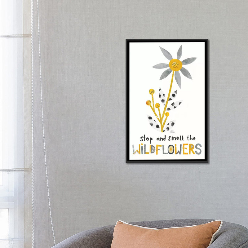 « fleuri boldly iii », impression sur toile tendue, H 26 po x l 18 po x P 1,5 po, Toile avec cadre flottant noir