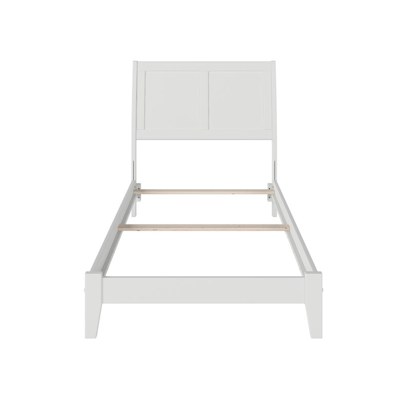 Lit de base en bois massif Lempley , Blanc, Simple TG