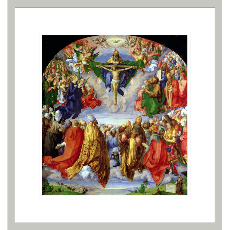 Le retable de la Toussaints Landauer (huile sur panneau) par Albrecht Dürer - Impression sur toile, H 18,99 po x l 17,75 po