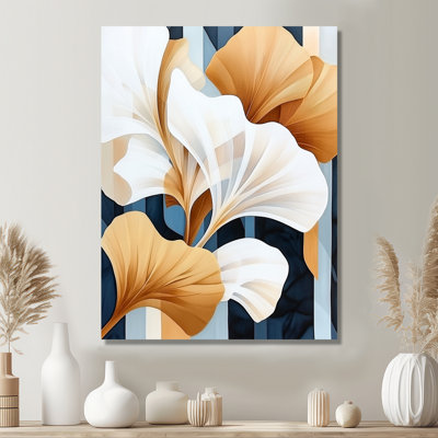 «Ginkgo in Golden Silence II» - minimalisme japonais, impression murale