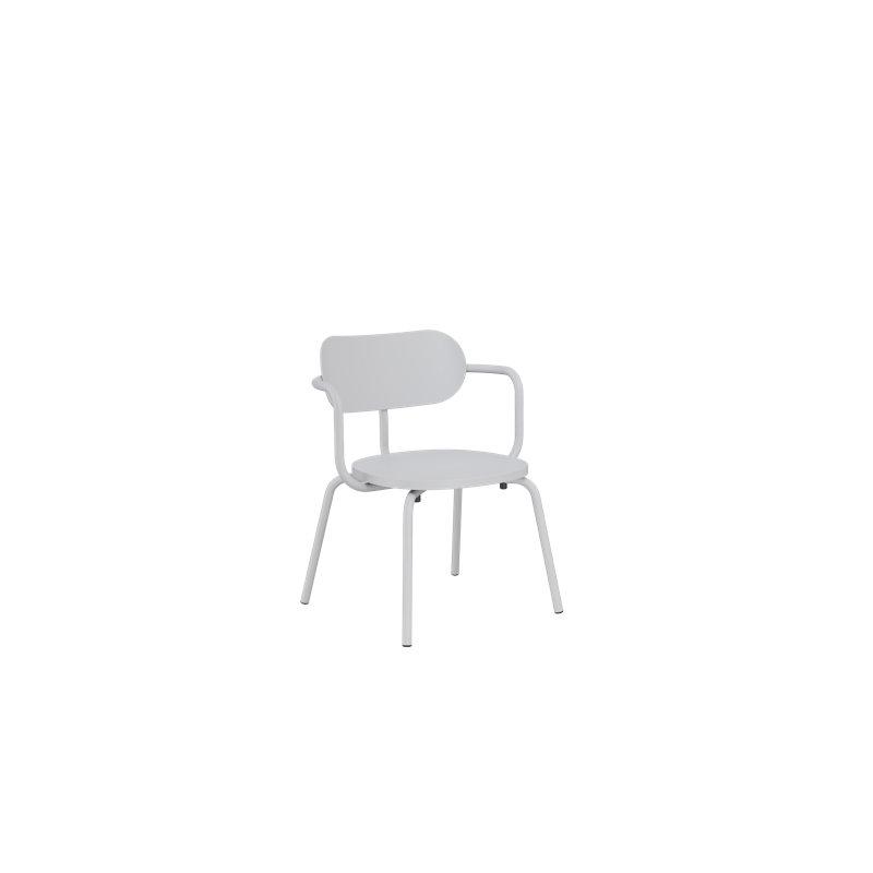 Khylia 21.2'' H Metal Armchair, White Aluminium