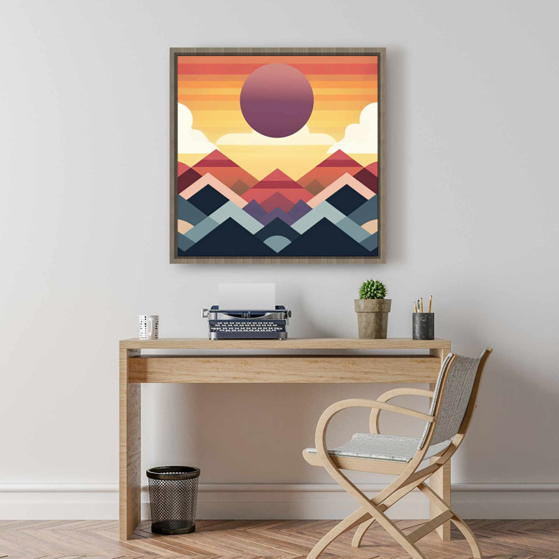 Toile de montagne de paix minimaliste | Art encadré