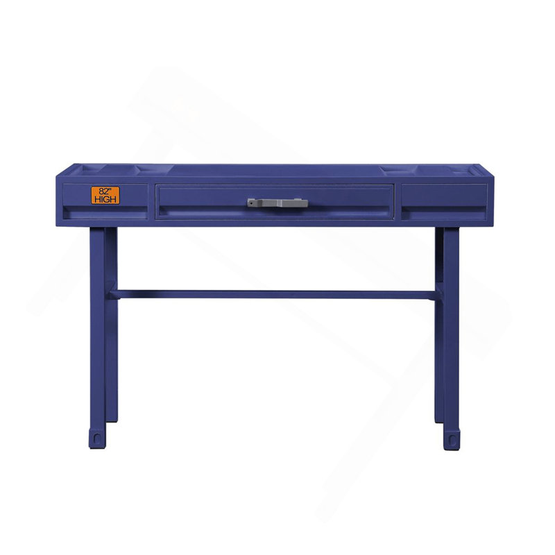 Metal Vanity Desk With One Drawer, Blue, Blue
