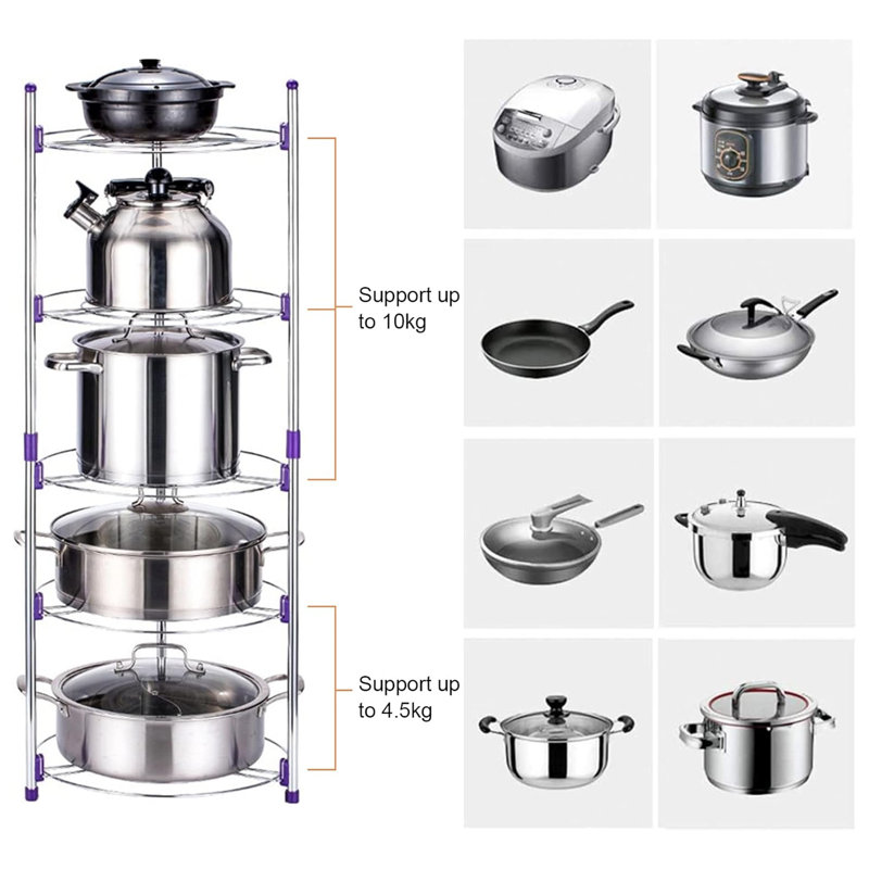 Stainless Steel Rectangle Free Standing Pot Rack