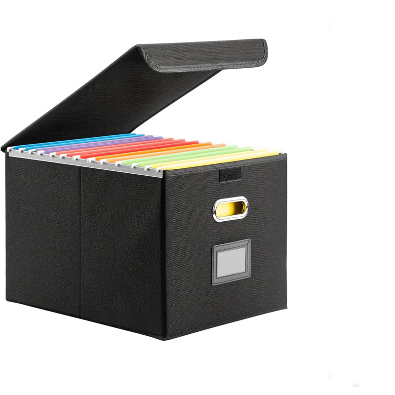 Organisateur de dossiers pliable de format lettre - Boîte de rangement suspendue peu encombrante avec couvercle sécurisé