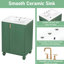 Meuble-lavabo de salle de bain rétro classique 24 po avec lavabo en céramique lisse, cadre en bois massif, rangement multifonctionnel, porte, couleur, conception autoportante, planches de montage et de livraison faciles, poignées en métal, sous le lavabo