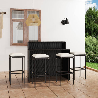 Ensemble repas à hauteur de bar pour 4 personnes avec coussins Euless Specialty