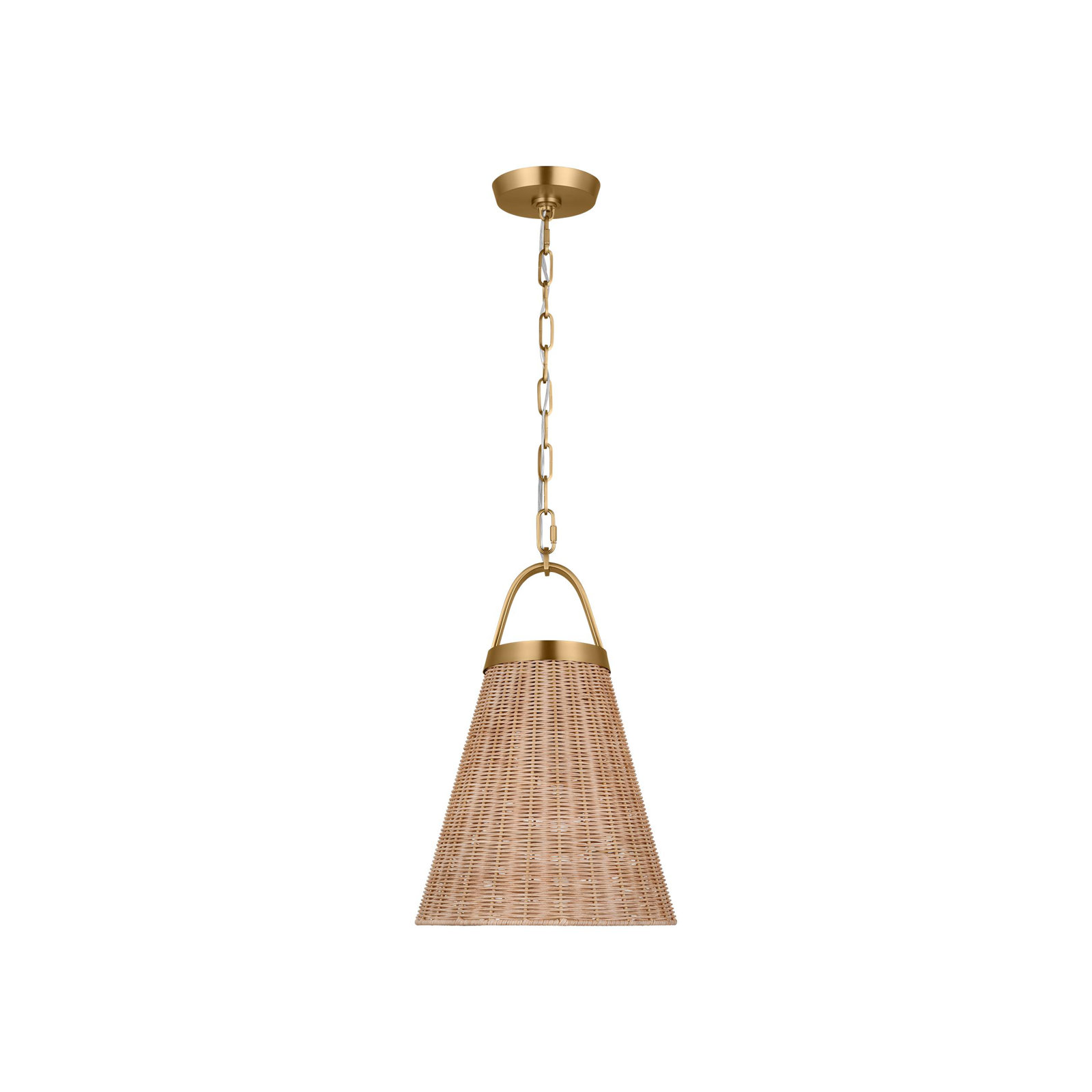 Darnaja Single Light Rattan Steel Dimmable Pendant, 18.5" H x 12.5" W x 12.5" D
