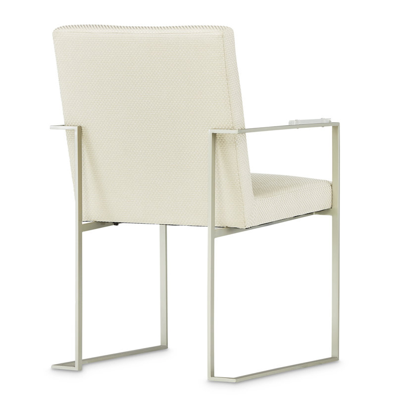 Laguna Ridge Cream Upholstered Metal Armchair with LED Accents