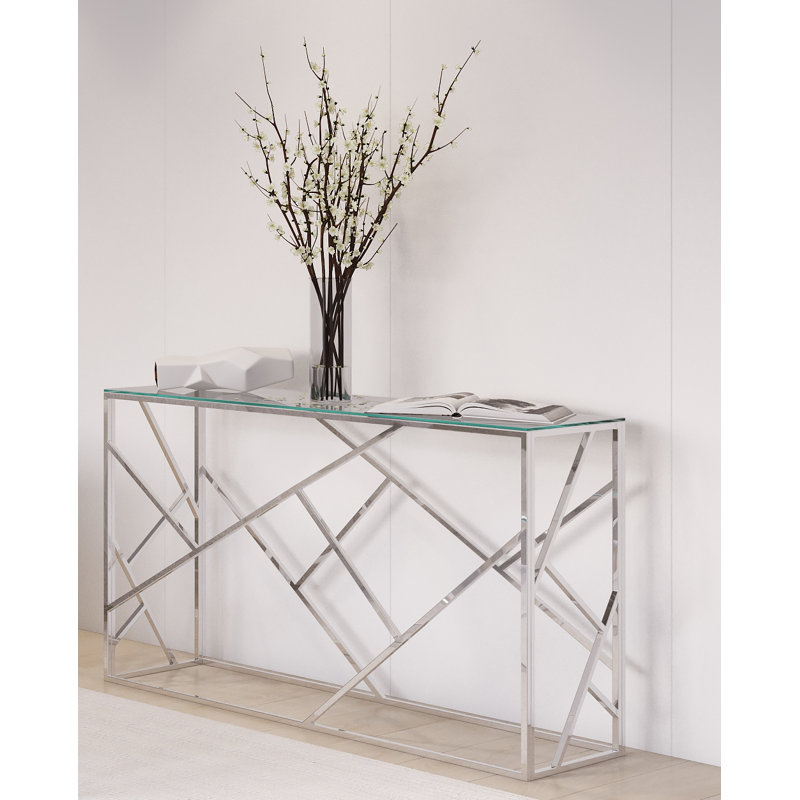 Aydric 120cm Glass Top Console Table