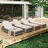 Outdoor  Acacia Wood Patio Adjustable Lounge Chair Set Of 4- Uncushioned For Backyard Pool Garden-Grey Rope & Natural Iron-1534284591-1534284754