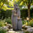 33" Faux Rattan Outdoor Fountain, Weather-Resistant Resin Floor Fountain-32779709-32779710