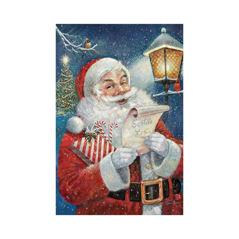 «Santa's List» par Ruane Manning - reproduction d'art, H 18 po x l 12 po x 1,5 po, Toile tendue, Aucun mat