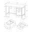 Bureau d'ordinateur, bureau personnel, ordinateur portable, installation à gauche, à droite, tiroirs de rangement, L 48 po, stratifié de travail, métal, contemporain, moderne-614768733