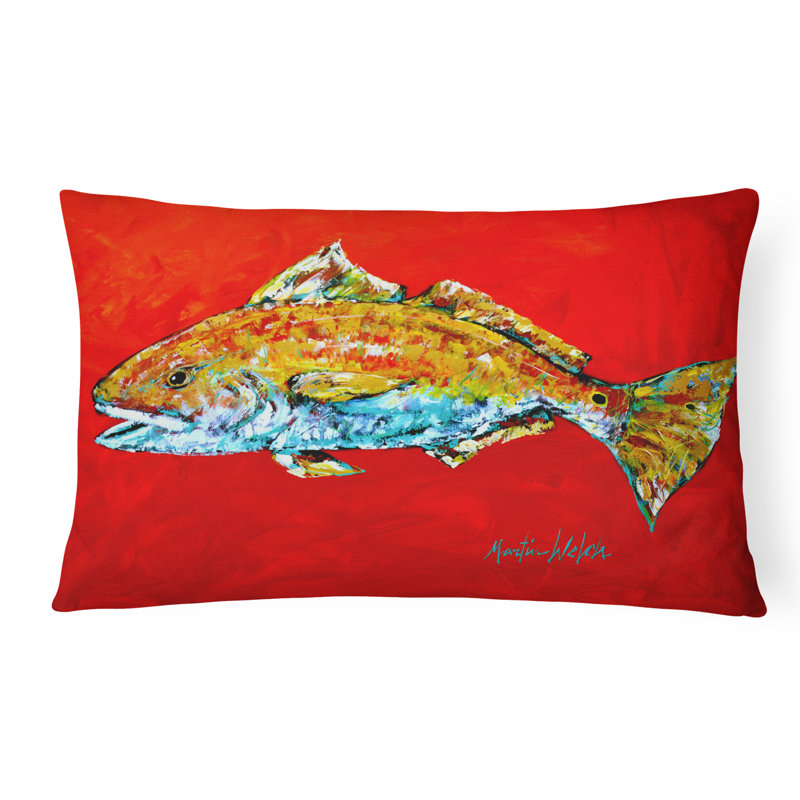 Coussin intérieur/extérieur à tête rouge Red Fish