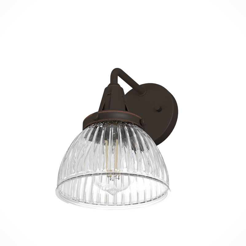 Cypress Grove Medium Black Iron Outdoor Wall Sconce with Clear Glass Shade